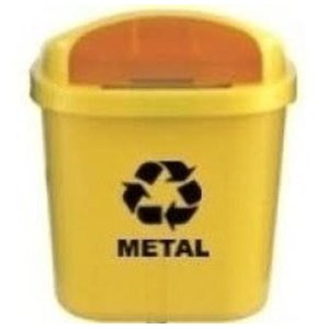 Cesto Individual Coleta Seletiva 40L Poste Parede Amarelo