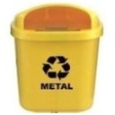 Ver imagem 1 de Cesto Individual Coleta Seletiva 40L Poste Parede Amarelo