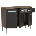 Ver mais imagens de Balcão Gabinete Emilly 3 Portas 1 Gaveta Rustic Preto Madesa