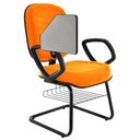 Ver imagem 2 de Cadeira Universitária com Prancheta Linha Blenda Laranja