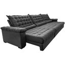 Ver mais imagens de Sofá Retrátil e Reclinável 3,85m Molas Ensacadas Cama inBox Big Space com Bordado 3D Velusoft