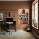 Ver imagem 1 de Quadro Decorativo Oxum Iemanjá e Iansã - Orixás - 70x50cm:moldura Branca