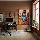 Ver imagem 2 de Quadro Decorativo Oxum Iemanjá e Iansã - Orixás - 70x50cm:moldura Branca