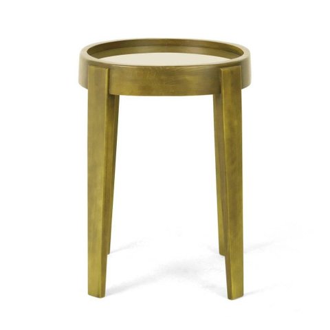 Mesa Lateral de Madeira e Vidro 49cm Virgínia Oregon