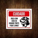 Ver imagem 1 de Kit 3 Placas Cuidado Cão Área Cães Grande Porte Fique Longe