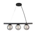 Ver imagem 1 de Lustre Pendente Figo Preto - 3 Globos Esfera de Vidro Fumê - 3-2620-3-fu