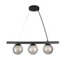 Lustre Pendente Figo Preto - 3 Globos Esfera de Vidro Fumê - 3-2620-3-fu - 1