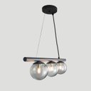 Ver imagem 5 de Lustre Pendente Figo Preto - 3 Globos Esfera de Vidro Fumê - 3-2620-3-fu