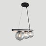 Lustre Pendente Figo Preto - 3 Globos Esfera de Vidro Fumê - 3-2620-3-fu - 5