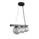 Ver imagem 4 de Lustre Pendente Figo Preto - 3 Globos Esfera de Vidro Fumê - 3-2620-3-fu