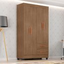 Ver imagem 1 de Roupeiro 1 Metro 30464 Lite 4 Portas 2 Gavetas - Carvalho Oak Móveis Leão
