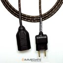 Ver imagem 2 de Extensão Elétrica 2 Metros Pp 2x0,75mm Revestido Marrom/dourado Cabos Immediate