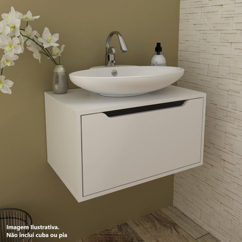 Gabinete para Banheiro 60cm 1 Porta Tecno Mobili Bn3646 Branco