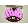 Tapete Infantil Quarto Pelúcia Big Joaninha Amorosa Rosa - 1