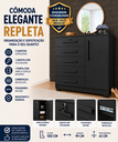 Ver imagem 2 de Cômoda Grande 5 Gavetas com Chave 1 Porta Repleta Preto