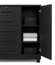 Ver imagem 6 de Cômoda Grande 5 Gavetas com Chave 1 Porta Repleta Preto