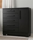 Ver imagem 1 de Cômoda Grande 5 Gavetas com Chave 1 Porta Repleta Preto