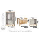 Ver imagem 3 de Quarto de Bebê Completo Berço 3 em 1, Cômoda e Guarda Roupa MDF Nina Espresso Móveis Branco/Amêndoa