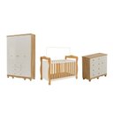 Ver imagem 2 de Quarto de Bebê Completo Berço 3 em 1, Cômoda e Guarda Roupa MDF Nina Espresso Móveis Branco/Amêndoa