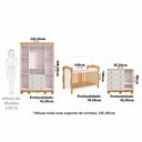 Ver imagem 3 de Quarto de Bebê Completo Berço 3 em 1, Cômoda e Guarda Roupa MDF Nina Espresso Móveis Branco/Amêndoa