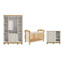 Ver imagem 4 de Quarto de Bebê Completo Berço 3 em 1, Cômoda e Guarda Roupa MDF Nina Espresso Móveis Branco/Amêndoa