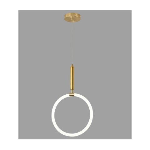 Pendente Aro Dourado 30cm Led 15w 3000k Bivolt Paris Luz