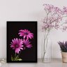 Quadro Fotografia Margaridas Roxas 33x24cm - com vidro:Madeira preta - 2