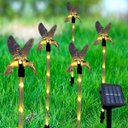 Ver imagem 2 de Pisca Solar Enfeite Beija-flor Led Amarelo Jardim Natal 2,5m