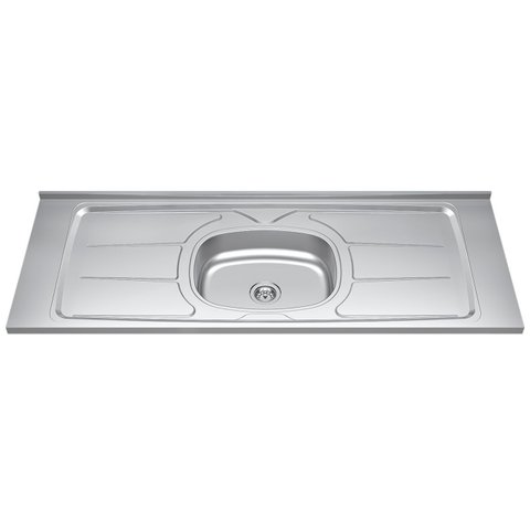 Pia de Cozinha com Cuba e Válvula Bali 140cm Aço Inox - Ghel Plus