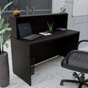 Ver imagem 3 de Balcão de Atendimento para Recepção Escritório com Bancada Dupla 120x60cm Preto Office