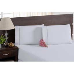Jogo Lençol Cama King Ponto Palito 400 Fios Branco 3 Peças - 1