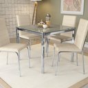 Ver imagem 3 de Kit Conjunto Mesa Quadrada 4 Cadeiras Jantar Cozinha Vidro - Kappesberg