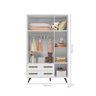 Quarto Infantil Retrô com Guarda Roupa 3 Portas e 2 Gavetas e Berço Mini Cama Branco - FdECOR - 2