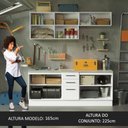 Ver imagem 4 de Kit com 2 Balcões e 2 Armários Aéreos Multiuso 200cm Branco Agata Madesa Branco
