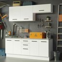 Ver imagem 1 de Kit com 2 Balcões e 2 Armários Aéreos Multiuso 200cm Branco Agata Madesa Branco