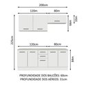 Ver imagem 6 de Kit com 2 Balcões e 2 Armários Aéreos Multiuso 200cm Branco Agata Madesa Branco