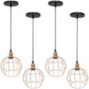 Ver imagem 1 de 4 Pendentes Aramado Globo Luminária Lustre Luxo Teto Retrô Vintage Cobre Rose Gold Industrial
