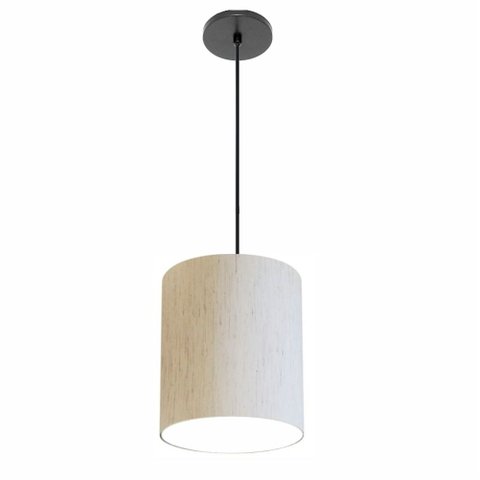 Lustre Luminária Pendente Vivare Free Lux Pe-4102pr Cúpula em Tecido 13x30cm