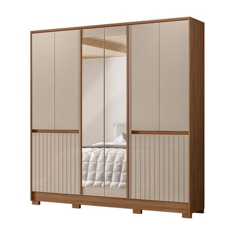 Guarda-roupa 10 Portas 4 Gavetas com Espelho Moval Alasca