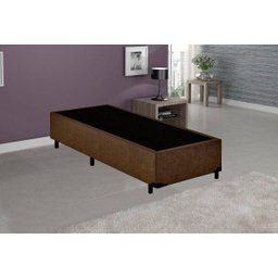 Base Box Solteiro Acolchões Suede Marrom 40x88x188 - 3