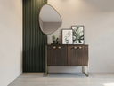 Ver imagem 1 de Aparador Buffet Multiuso 4 Portas em Mdf – Armário Decorativo para Sala, Jantar ou Hall:tabaco