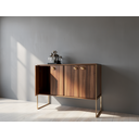 Ver imagem 2 de Aparador Buffet Multiuso 4 Portas em Mdf – Armário Decorativo para Sala, Jantar ou Hall:tabaco