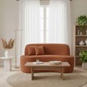 Ver imagem 1 de Sofá Minimalista Orgânico 2 Lugares Sala Bouclé Bouclé Terracota