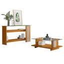 Ver imagem 6 de Estante Home Theater com Rodízios e Aparador com Mesa de Centro Frizz Plus Cinamomo Off White – Made