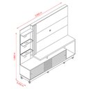 Ver imagem 2 de Estante Home Theater com Rodízios e Aparador com Mesa de Centro Frizz Plus Cinamomo Off White – Made