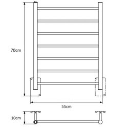 Aquecedor de Toalhas Secador Toalheiro Elétrico Bivolt Inox para Banheiro Crismoe - 3