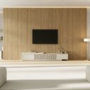 Ver imagem 2 de Rack Extensível Ripado com Painel TV 86 Polegadas Planejado 400x250cm Aruá CabeCasa MadeiraOriginals Marrom/Offwhite