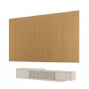 Ver imagem 3 de Rack Extensível Ripado com Painel TV 86 Polegadas Planejado 400x250cm Aruá CabeCasa MadeiraOriginals Marrom/Offwhite