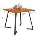 Ver imagem 3 de Mesa de Jantar de Aço 80x80 Reforçada Industrial Nantes - Preto/nature