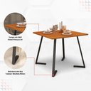 Ver imagem 4 de Mesa de Jantar de Aço 80x80 Reforçada Industrial Nantes - Preto/nature